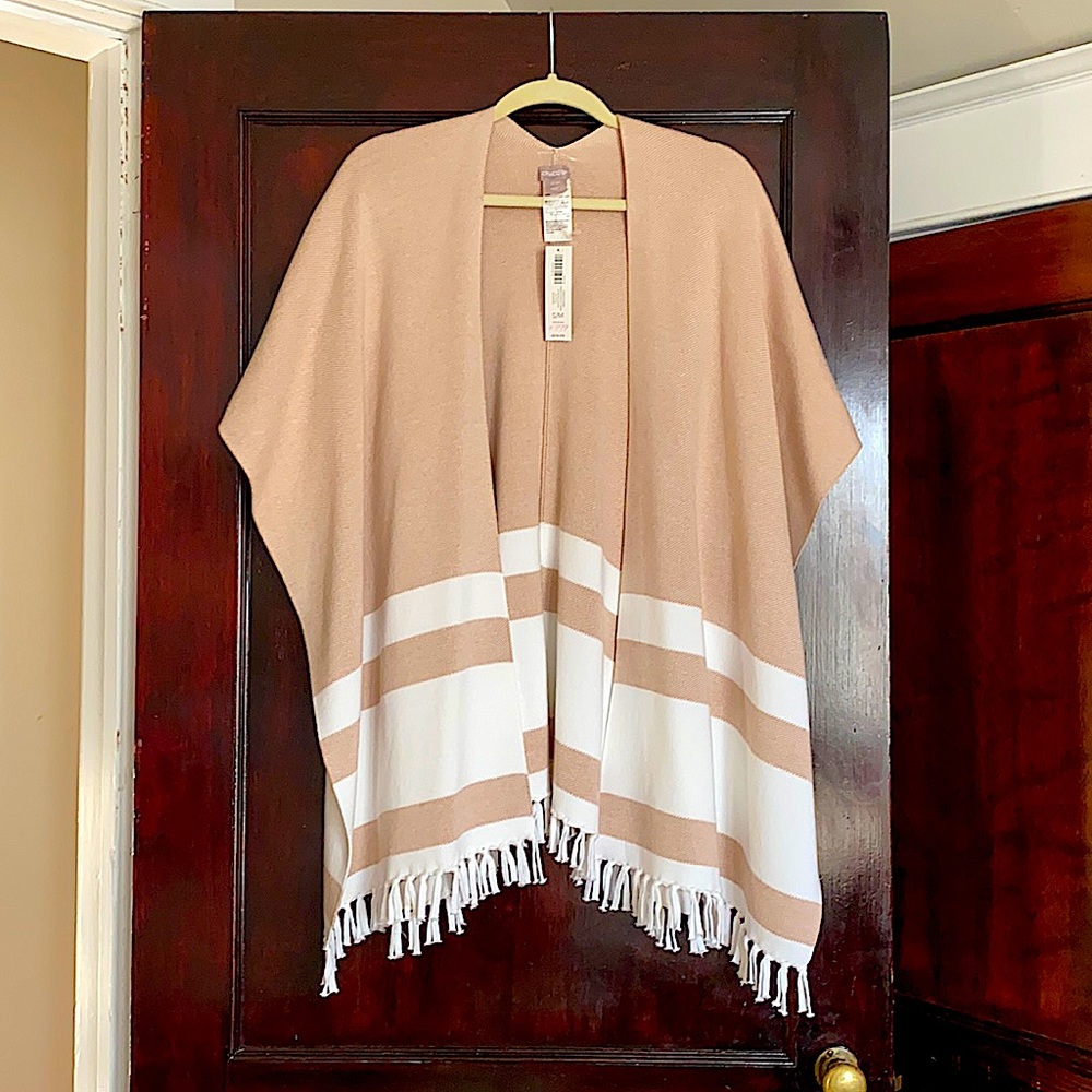 NWT Chico’s fringe poncho.